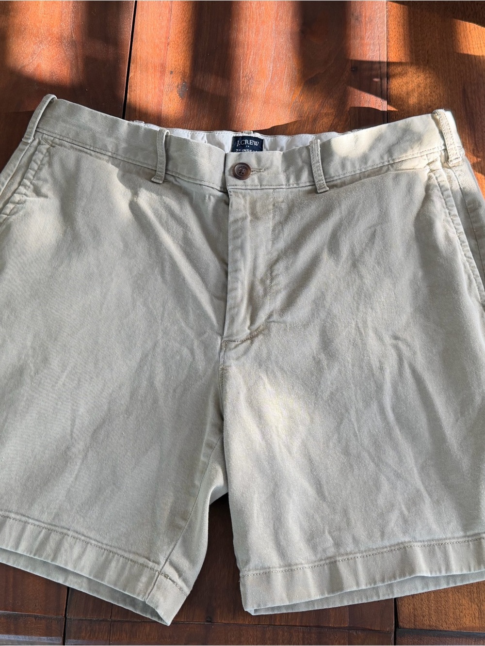 J. Crew Men's Khaki Flat-Front Chino Shorts